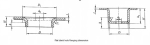 Flat blank hole flanging dimension